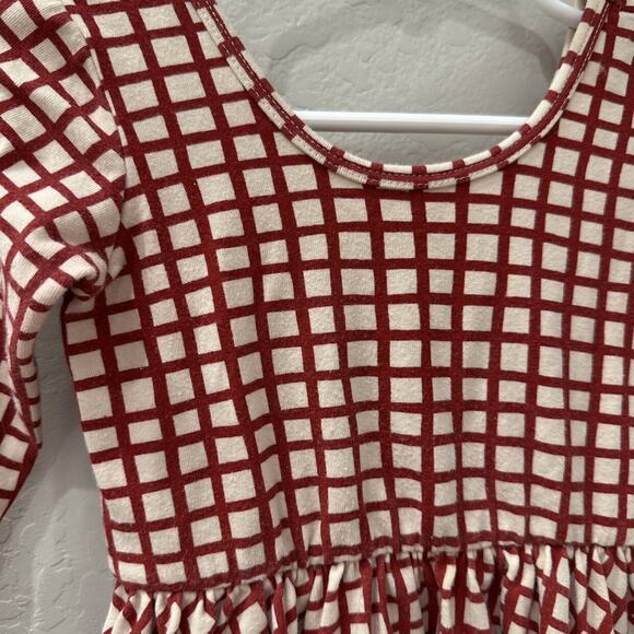 Alice + Ames Red Grid Long Sleeve Ballet Dress - Picture 3 of 8